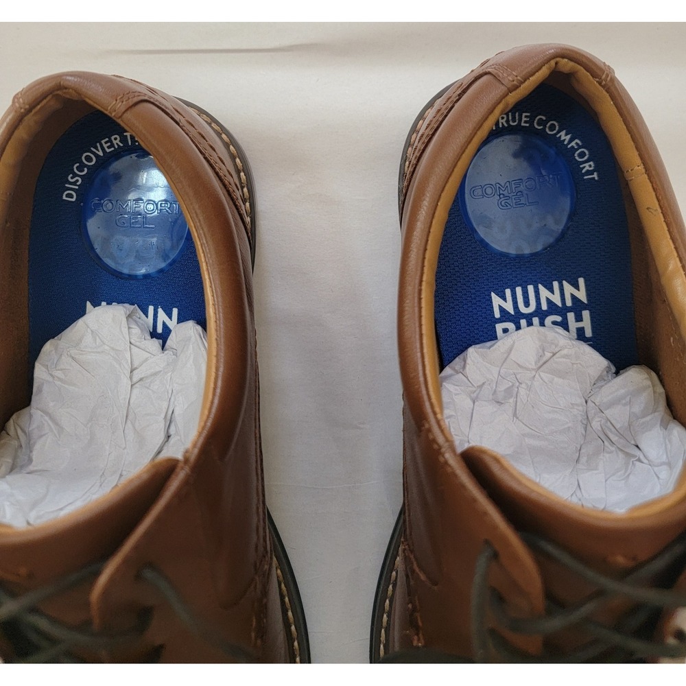 Nunn Bush Men's Westfield Cognac Comfort Plain Toe Oxford Size: 10.5 - Picture 11 of 13